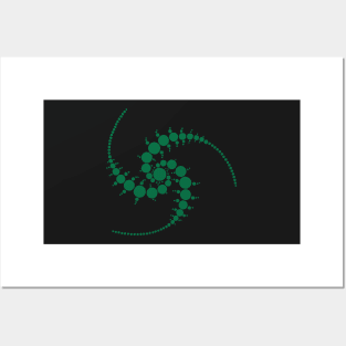 Spiral green crop circle Posters and Art